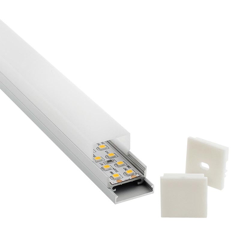 Perfil de aluminio para proteger y ocultar las tiras led, lo que permite realizar instalaciones profesionales, limpias y con estilo.