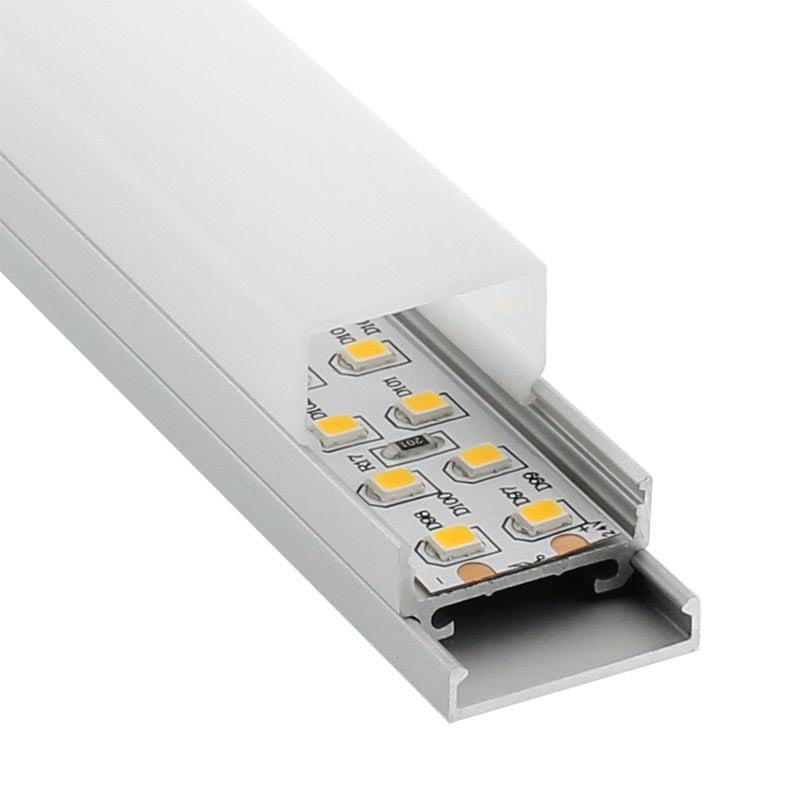 Perfil de aluminio para proteger y ocultar las tiras led, lo que permite realizar instalaciones profesionales, limpias y con estilo.