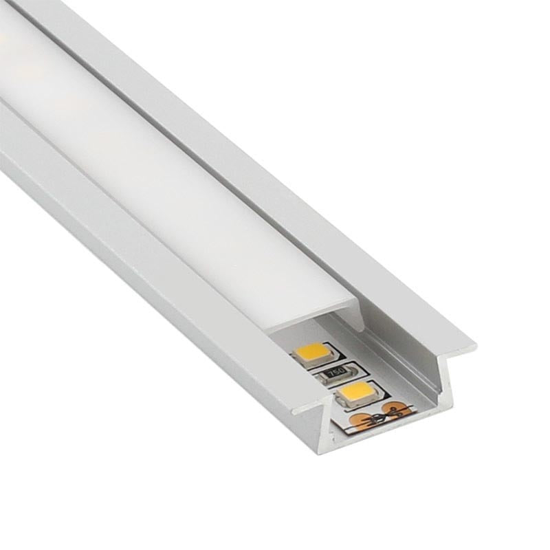 Kit que incluye perfil de aluminio, cubierta opal y tapas laterales. Para proteger y ocultar las tiras led, lo que permite realizar instalaciones profesionales, limpias y con estilo.
