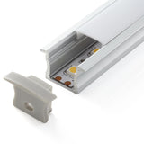 Kit que incluye perfil de aluminio, cubierta opal y tapas laterales. Para proteger y ocultar las tiras led, lo que permite realizar instalaciones profesionales, limpias y con estilo.
