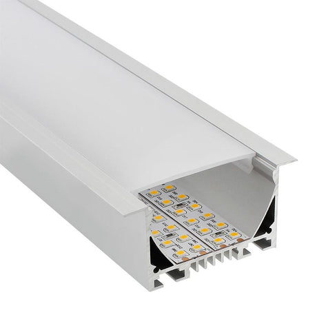 Kit que incluye perfil de aluminio, cubierta opal y tapas laterales. Para proteger y ocultar las tiras led, lo que permite realizar instalaciones profesionales, limpias y con estilo.