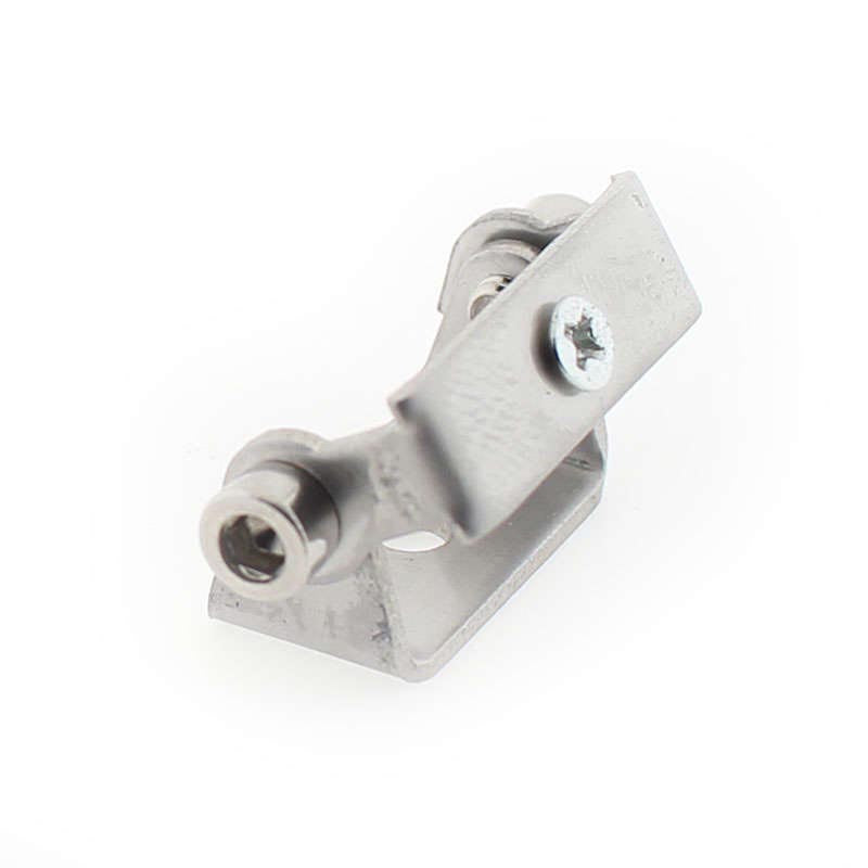 Clip sujeción ajustable para perfiles aluminio. Permite su fijación a una superficie y hacer orientable el perfil en cualquier ángulo.