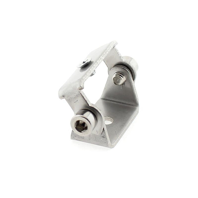 Clip sujeción ajustable para perfiles aluminio. Permite su fijación a una superficie y hacer orientable el perfil en cualquier ángulo.