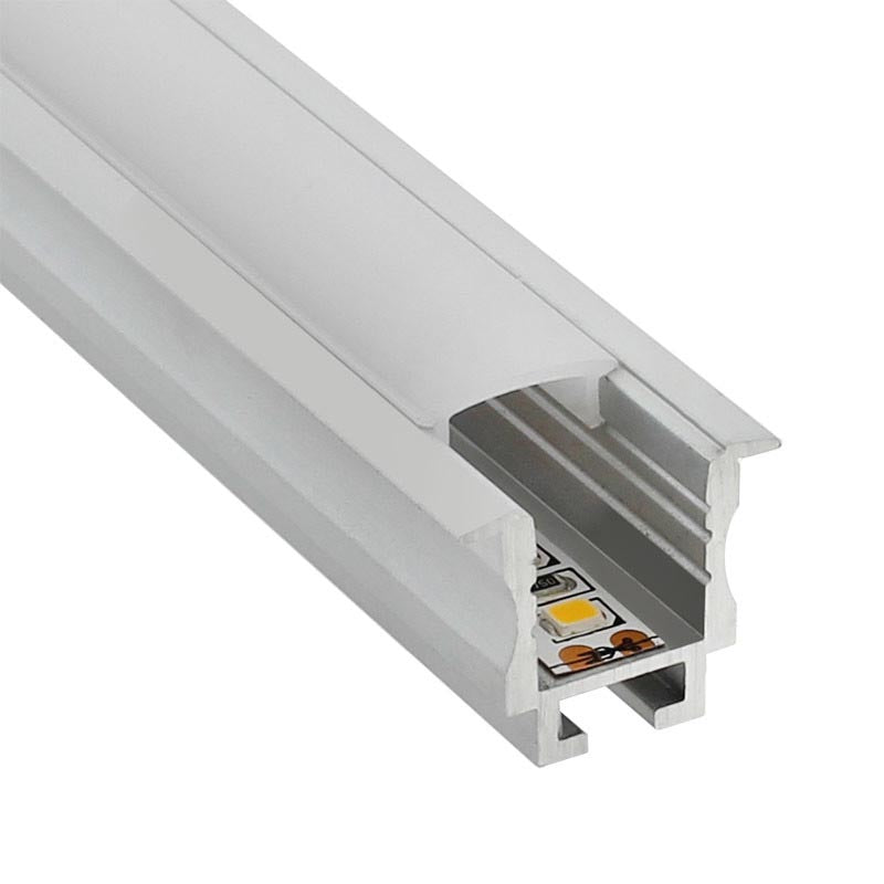 Kit que incluye perfil de aluminio, cubierta opal y tapas laterales. Para proteger y ocultar las tiras led, lo que permite realizar instalaciones profesionales, limpias y con estilo.