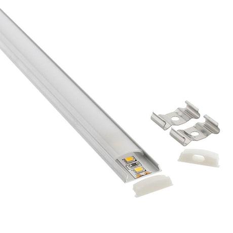 Kit que incluye perfil de aluminio flexible, cubierta opal y tapas laterales. Para proteger y ocultar las tiras led, lo que permite realizar instalaciones profesionales, limpias y con estilo.