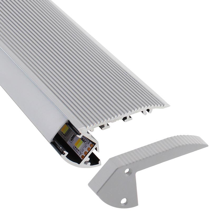 Kit que incluye las tapas de cierre derecha e izquierda del perfil led CINEMA.