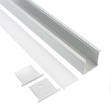 Kit que incluye perfil de aluminio lacado en color blanco, cubierta opal y tapas laterales (No incluye clips de sujección). Para proteger y ocultar las tiras led, lo que permite realizar instalaciones profesionales, limpias y con estilo.