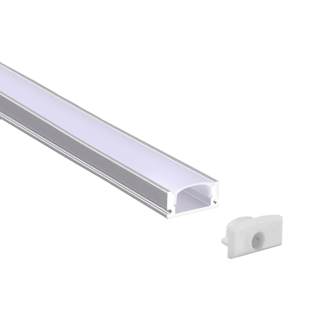 Kit que incluye perfil de aluminio, cubierta opal y tapas laterales. Para proteger y ocultar las tiras led, lo que permite realizar instalaciones profesionales, limpias y con estilo.