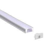 Kit que incluye perfil de aluminio, cubierta opal y tapas laterales. Para proteger y ocultar las tiras led, lo que permite realizar instalaciones profesionales, limpias y con estilo.