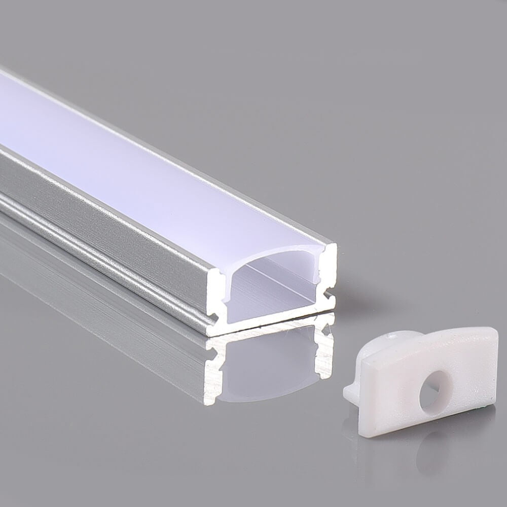 Kit que incluye perfil de aluminio, cubierta opal y tapas laterales. Para proteger y ocultar las tiras led, lo que permite realizar instalaciones profesionales, limpias y con estilo.