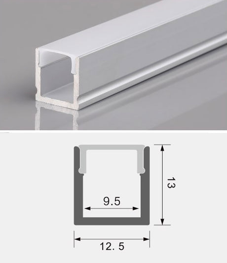Kit que incluye perfil de aluminio, cubierta opal y tapas laterales. Para proteger y ocultar las tiras led, lo que permite realizar instalaciones profesionales, limpias y con estilo.