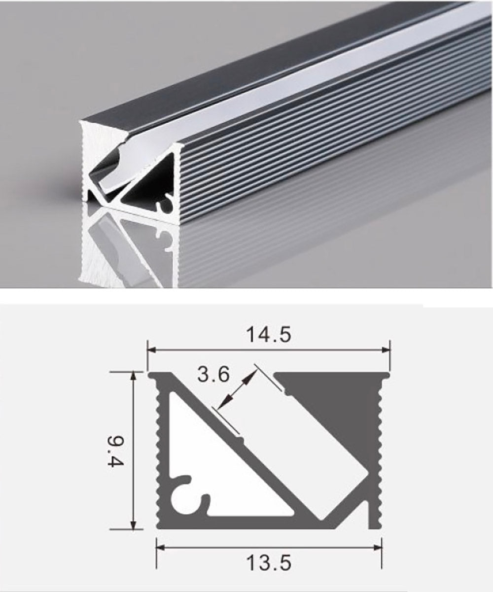 Kit que incluye perfil de aluminio, cubierta opal de silicona y tapas laterales. Para proteger y ocultar las tiras led, lo que permite realizar instalaciones profesionales, limpias y con estilo.