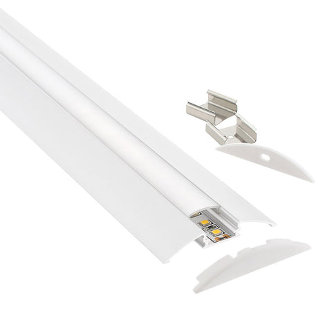 Kit que incluye perfil de aluminio, cubierta opal y tapas laterales. Para proteger y ocultar las tiras led, lo que permite realizar instalaciones profesionales, limpias y con estilo.