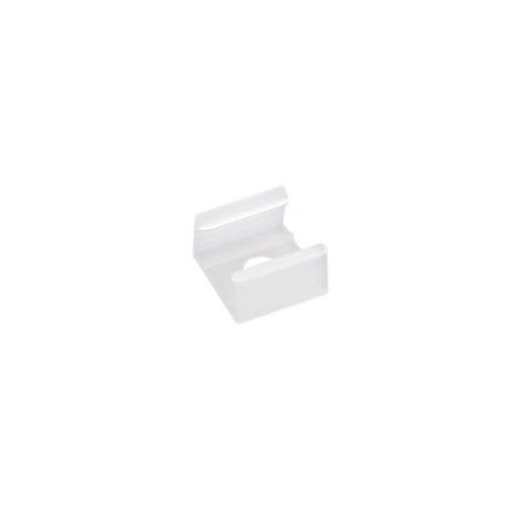 El clip de fijación de PVC para tira LED 220V permite fijar de manera segura la tira a cualquier superficie. La grapa tiene la medida exacta para este tipo de tira y son transparentes.