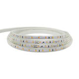 Carrete de 50 metros de tira LED flexible SMD2835 de 60 led/metro de alta tensión que se conecta directamente a la red eléctrica de 220V mediante un alimentador. Nueva tira que no necesita conectores intermedios, su sistema innovador de conectores rápidos hacen mas sencilla su instalación. Por su flexibilidad y alta luminosidad es ideal para crear una iluminación de calidad en todo tipo de ambientes, tanto en interiores como en exteriores (IP67). 