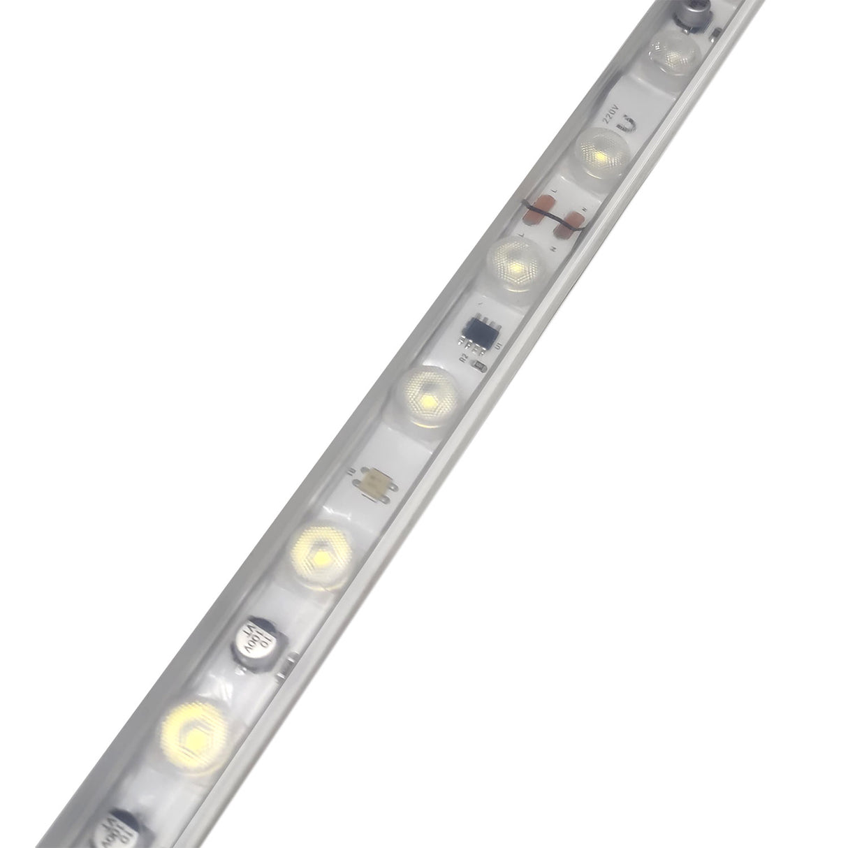 Bobina de 10 metros de Bañador de pared en tira led flexible de silicona IP67 con 32 led por metro. Cada led dispone de lente óptica de 30º para proyectar la luz a gran distancia. Por su flexibilidad y alta luminosidad es ideal para crear cortinas de luz y cajas de luz de gran efectividad tanto en interiores como en exteriores.