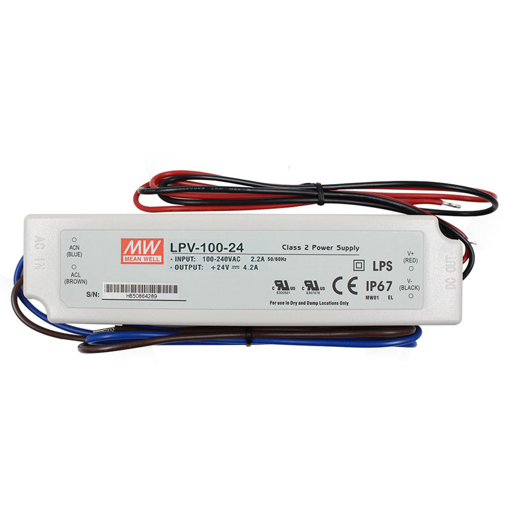 Fuente de alimentación con protección IP67, DC24V/100W/4,16A Mean Well LPV-100-24