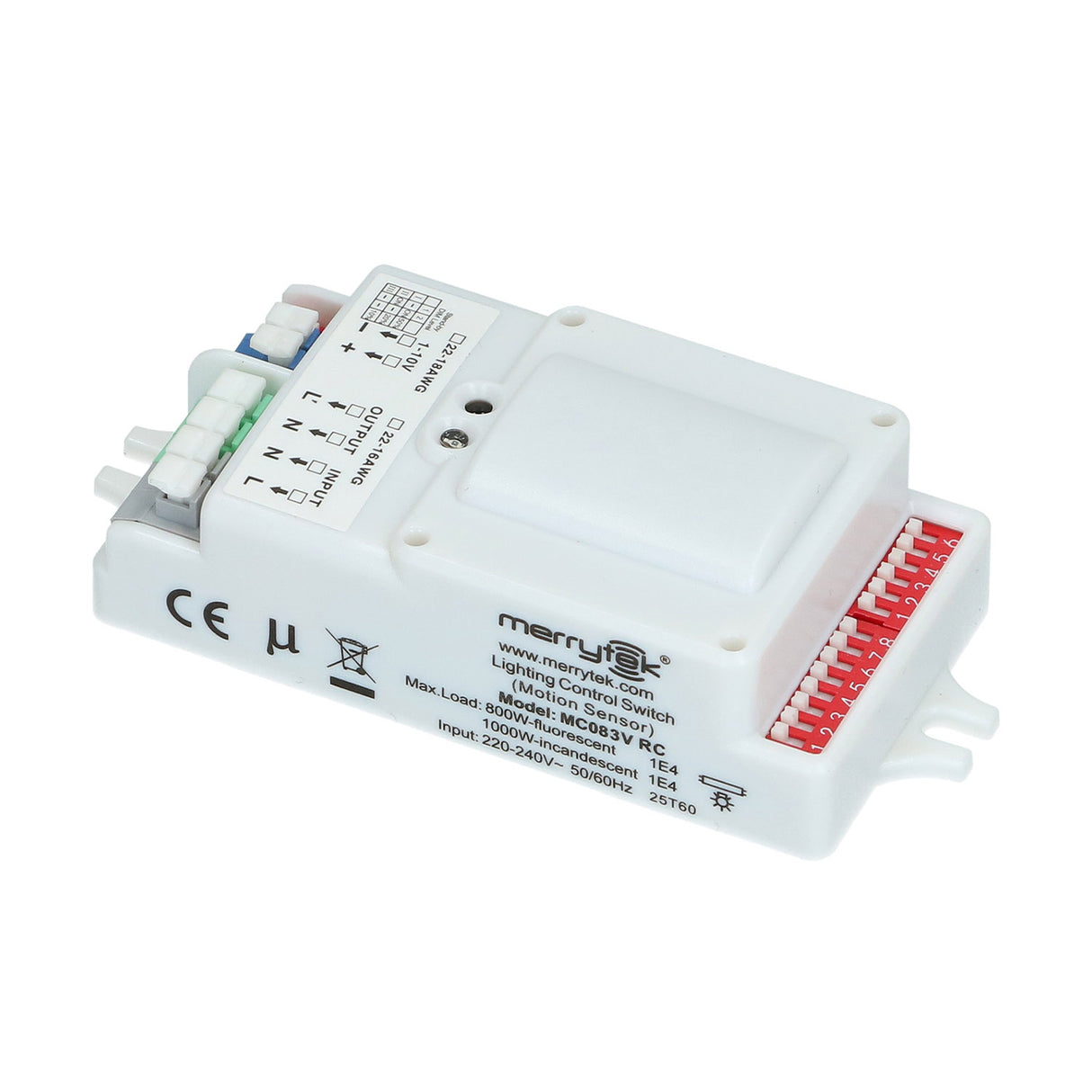 El Sensor de movimiento Merrytek MC083V-RC dispone de una innovadora tecnología de detección con sistema HF de 5.8GHz que permite que el movimiento pueda ser detectado a través de distintos materiales como plástico, vidrio y materiales no metálicos delgados.