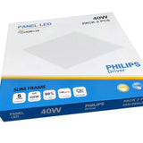 Pack de 2 Paneles Led de alta luminosidad de máxima calidad con driver PHILIPS para un panel con Iluminación backlight que asegura que el panel led no amarillee con el tiempo de uso. ideal para las instalaciones más exigentes. Marco SLIM con un ancho de solo 15mm y 1mm de alto, en color blanco para una mejor integración en la decoración. UGR<19 para un mayor confort visual. Su bajo índice de deslumbramiento incide en un aumento en la concentración, mayor rendimiento laboral y en la capacidad de estudio. Cer