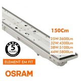 Regleta Estanca LED integrado, la solución perfecta para iluminar cualquier espacio de forma eficiente y duradera. Con potencia seleccionable de 25W a 44W esta regleta cuenta con un OSRAM Driver de alta calidad y un tamaño de 150cm que la hace ideal para cualquier tipo de instalación. Además, su diseño estanco asegura una protección total contra el polvo y la humedad, lo que la convierte en una opción perfecta para espacios de trabajo, almacenes o cualquier ambiente que requiera una iluminación de alto rend