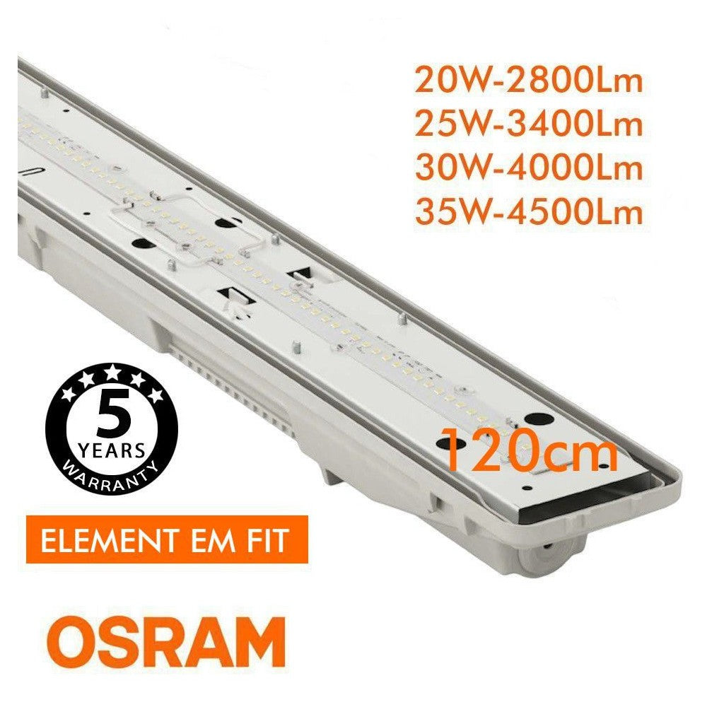 Regleta Estanca LED integrado, la solución perfecta para iluminar cualquier espacio de forma eficiente y duradera. Con potencia seleccionable de 20W a 35W esta regleta cuenta con un OSRAM Driver de alta calidad y un tamaño de 120cm que la hace ideal para cualquier tipo de instalación. Además, su diseño estanco asegura una protección total contra el polvo y la humedad, lo que la convierte en una opción perfecta para espacios de trabajo, almacenes o cualquier ambiente que requiera una iluminación de alto rend