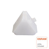 El conector led integrado triangular con chip OSRAM ha sido diseñado específicamente para su uso en las regletas lineales LINELUX. Gracias a su forma triangular, es posible enlazar hasta tres regletas de forma continua. 