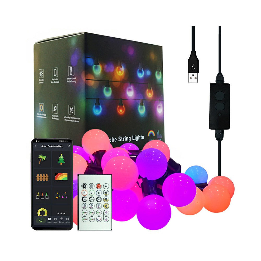 Kit completo que incluye 25 bombillas led RGB en 5 metros, controlador y mando a distancia IR. Son ideales para crear efectos ambientales. Decora con luz y controla por APP (Bluetooth) o mando a distancia.