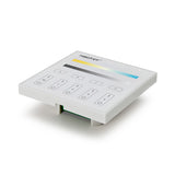 Panel táctil DALI para el control de tiras led CCT (blanco dual 2700K-6500K). Controla el encendido/apagado y regulación de intensidad y color de luz de hasta 4 grupos o zonas diferentes de forma individual o conjunta. Soporta modo de dirección única, modo de grupos y broadcast.