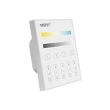 Panel táctil DALI para el control de tiras led CCT (blanco dual 2700K-6500K). Controla el encendido/apagado y regulación de intensidad y color de luz de hasta 4 grupos o zonas diferentes de forma individual o conjunta. Soporta modo de dirección única, modo de grupos y broadcast.