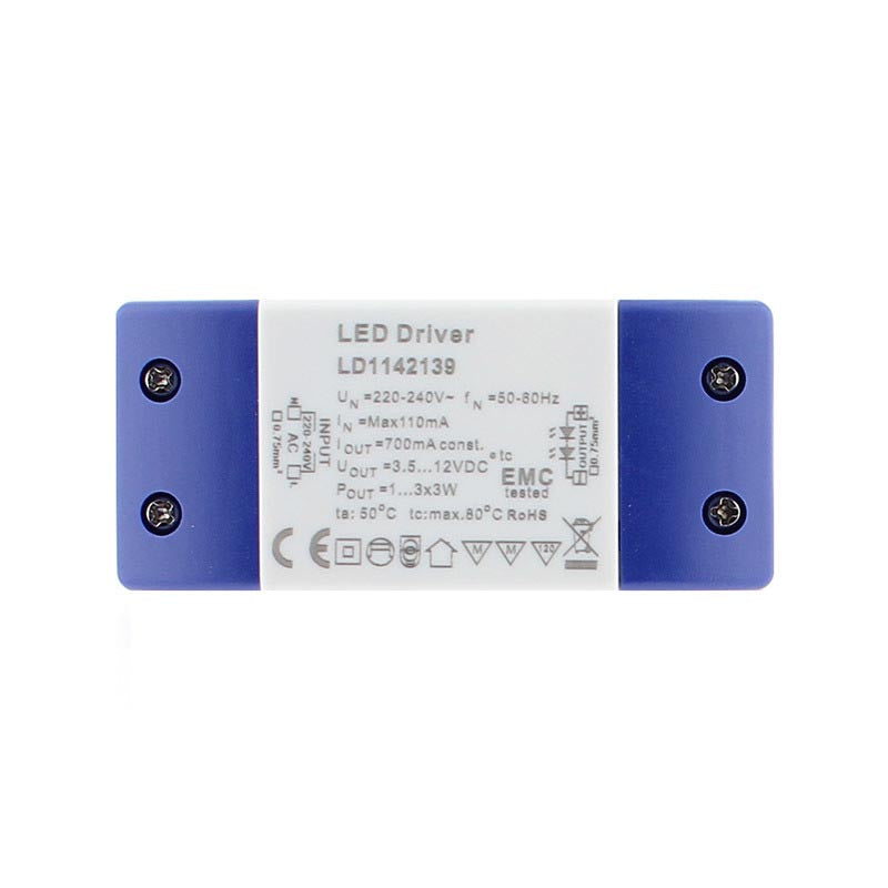 Fuente de alimentación de DC3-11V/(1-3)x3W/700mA, Corriente Constante, para focos led