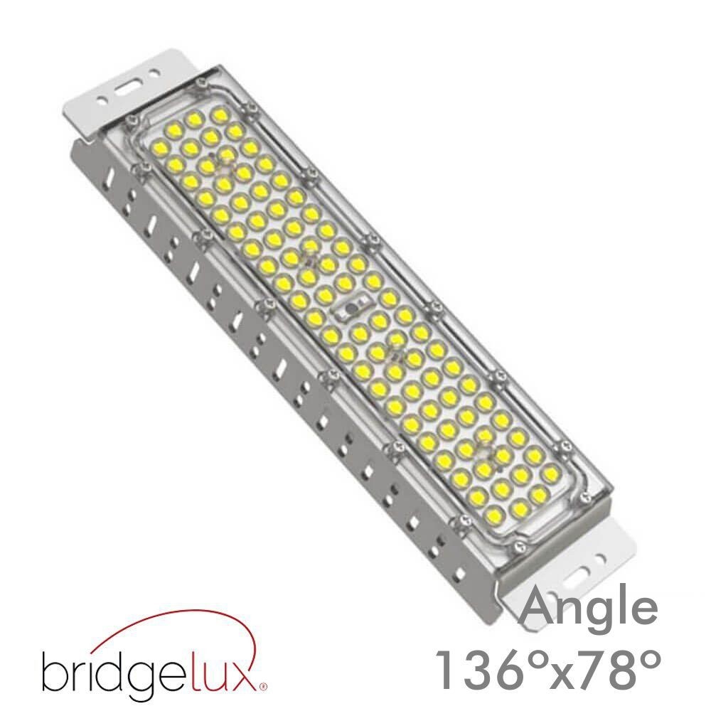 Módulo LED con potencia de 50W y óptica de 136ºx78º está fabricado con un equipo de 84 diodos LEDs SMD 3030 Bridgelux. Este módulo esta pensado para colocar en farolas de iluminación pública. Excelente disipación que se traduce en una vida útil mucho mayor y un gran ahorro energético, consiguiendo ser un producto altamente eficiente. Incorpora chapa de acero con pintura de poliester al horno de 1.2mm. 