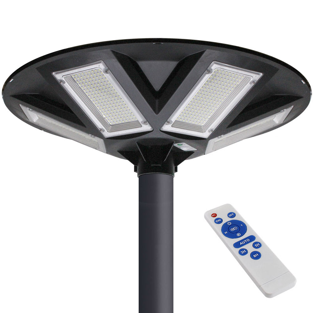 Farola LED que incorpora un sistema de alumbrado autónomo mediante energía solar. Incorpora sensor de luminosidad y movimiento. Ideal para su instalación donde la red de energía eléctrica no puede llegar. Incluye mando a distancia para su control y configuración.