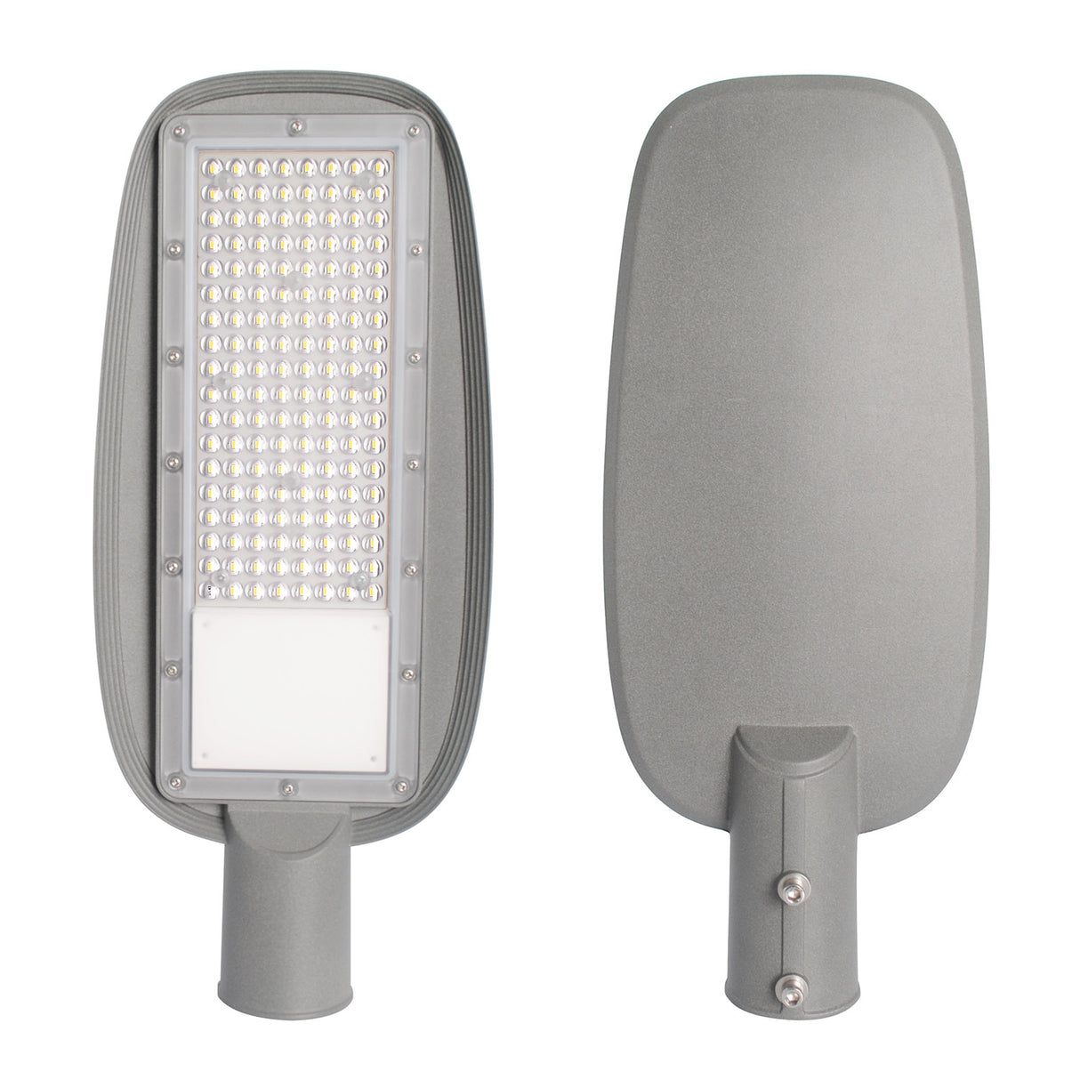 Farola LED con chip Osram y 100lm/w, con cuerpo de aluminio fundido a presión y óptica asimétrica profesional que aumenta la luminosidad y la distribuye de forma óptima. 