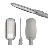 Farola LED con chip Osram y 100lm/w, con cuerpo de aluminio fundido a presión y óptica asimétrica profesional que aumenta la luminosidad y la distribuye de forma óptima. 