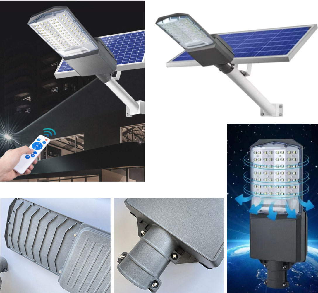 Farola LED que incorpora un sistema de alumbrado autónomo mediante energía solar. Incorpora sensor de luminosidad. Ideal para su instalación donde la red de energía eléctrica no puede llegar. Incluye mando a distancia para su control y configuración.