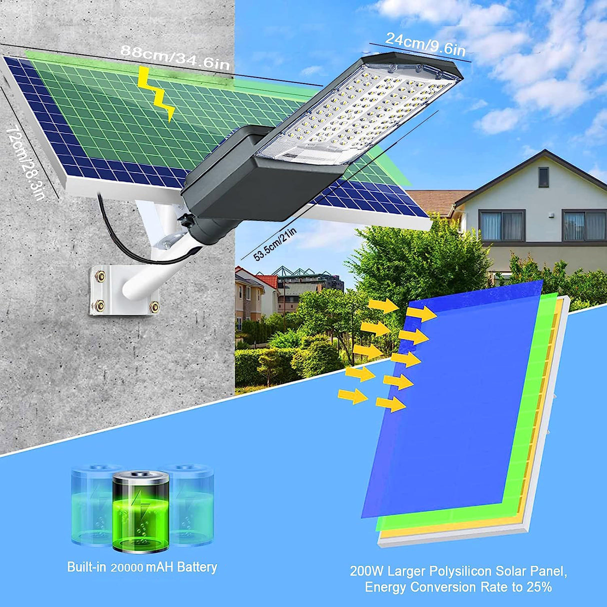 Farola LED que incorpora un sistema de alumbrado autónomo mediante energía solar. Incorpora sensor de luminosidad. Ideal para su instalación donde la red de energía eléctrica no puede llegar. Incluye mando a distancia para su control y configuración.