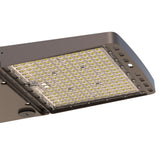 Farola de altas prestaciones con LED chip LUMILEDS de 160lm/w,  Con selector de potencia 150-200-240-300W, color de luz 3000K-4000K-6000K, y regulación 1-10V. Cuerpo orientable. Equipo de alimentación electrónico IP-65 Clase I. Apertura fácil para mantenimiento. 