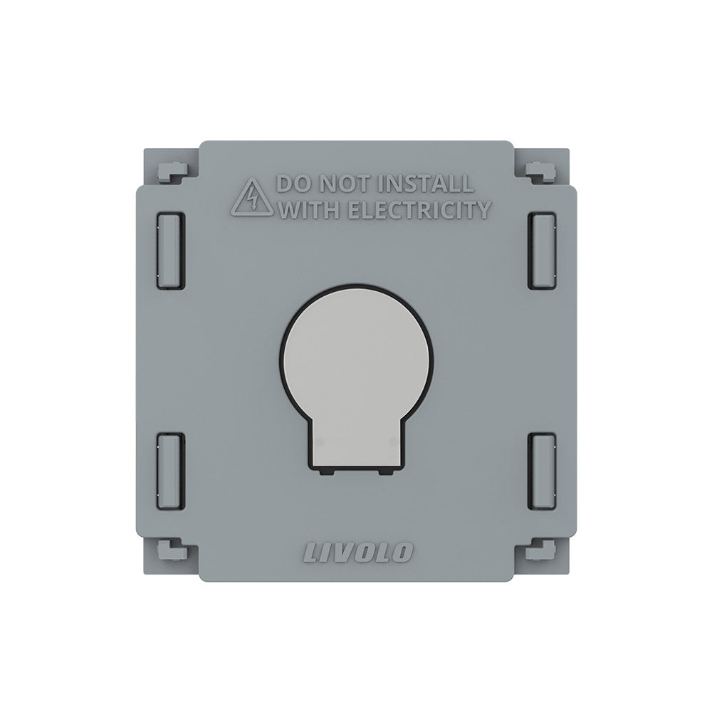 Mecanismo de empotrar EU, interruptor simple + remoto, con cuerpo de aluminio y botones táctiles iluminados. Mando a distancia no incluido.