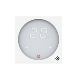 Mecanismo sencillo de 1 cuerpo con termostato de color blanco y display digital táctil para controlar fácilmente la temperatura de la calefacción. Con cuerpo de aluminio y panel frontal de cristal templado con acabado de alta calidad y diseño minimalista. Incluye sonda externa.