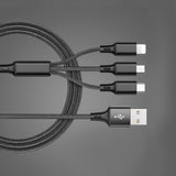 Cable Multi USB de Carga Universal 3 en 1. Para dispositivos  Android, Apple y Tipo-C. 