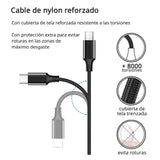 Cable Multi USB de Carga Universal 3 en 1. Para dispositivos  Android, Apple y Tipo-C. 