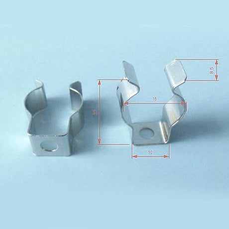 Set de 2 unidades de Clip metálico para sujección de tubos led T5 de 16mm de diámetro