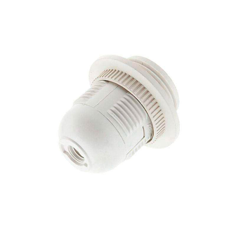 Portalámparas casquillo E27 blanco con arandela