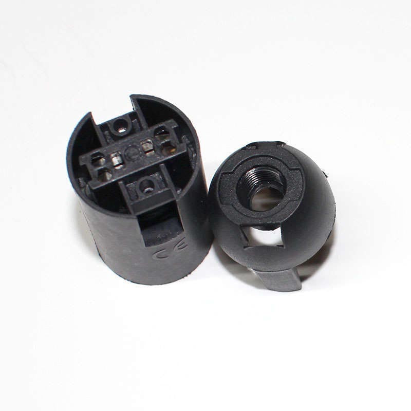 Portalámparas casquillo E27 negro
