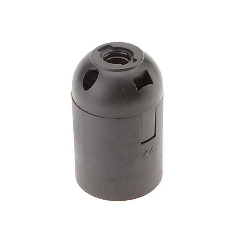 Portalámparas casquillo E27 negro