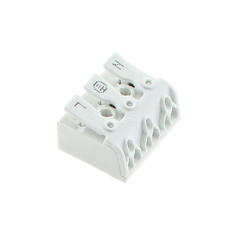 Caja IP65 para conexiones estancas, incluye conector con clips para tres hilos.