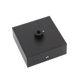 Florón cuadrado lacado color negro mate, 80x80x30mm. Facilita la instalación y oculta los cables de conexión de las lámparas suspendidas.