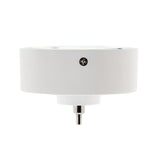Florón redondo lacado color blanco mate, Ø75x28mm. Facilita la instalación y oculta los cables de conexión de las lámparas suspendidas.
