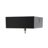 Florón cuadrado lacado color negro mate, 80x80x30mm. Facilita la instalación y oculta los cables de conexión de las lámparas suspendidas.