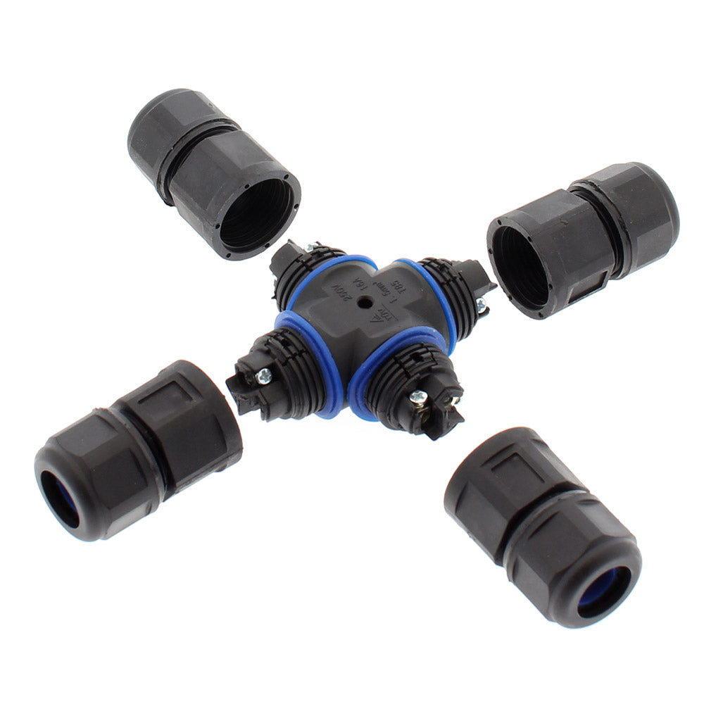 Conector IP68, 110mm, Ø12-6mm, 3 cables 0.5-2.5mm2, 16A ideal para la conexión de cables de sección desde 0.5 hasta 2,5 mm2.